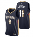 Men Adidas Indiana Pelicans #11 Jrue Holiday Navy Nike Swingman Jersey
