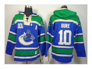 nhl jerseys vancouver canucks #10 bure blue-green[pullover hooded sweatshirt][patch A][bure]