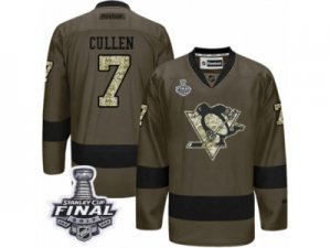 Mens Reebok Pittsburgh Penguins #7 Matt Cullen Premier Green Salute to Service 2017 Stanley Cup Final NHL Jersey