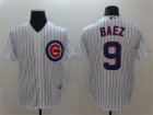 Cubs #9 Javiers Baez White Cool Base Jersey