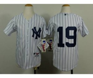 Youth mlb jerseys new york yankees #19 white(black strip)