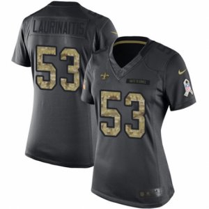 Women\'s Nike New Orleans Saints #53 James Laurinaitis Limited Black 2016 Salute to Service NFL Jersey