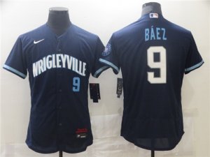 Cubs #9 Javier Baez Navy 2021 City Connect Flexbase Jersey