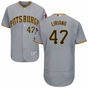 Men\'s Majestic Pittsburgh Pirates #47 Francisco Liriano Grey Flexbase Authentic Collection MLB Jersey