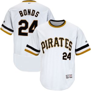 2016 Men Pittsburgh Pirates #24 Barry Bonds Throwback White Authentic Collection Jersey