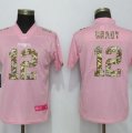 Nike Patriots #12 Tom Brady Pink Camo Fashion Women