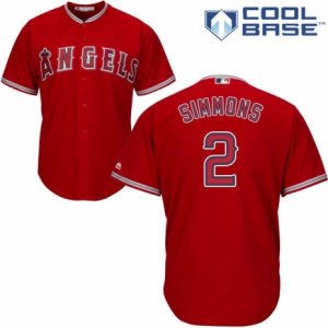 Men\'s Majestic Los Angeles Angels of Anaheim #2 Andrelton Simmons Replica Red Alternate Cool Base MLB Jersey