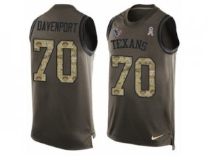 Mens Nike Houston Texans #70 Julien Davenport Limited Green Salute to Service Tank Top NFL Jersey