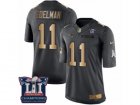 Mens Nike New England Patriots #11 Julian Edelman Limited Black Gold Salute to Service Super Bowl LI Champions NFL Jersey