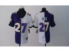 Nike women baltimore ravens #27 ray rice purple-white jerseys[Elite split]