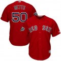 Red Sox #50 Mookie Betts Scarlet 2018 World Series Cool Base Player Jersey