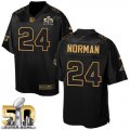 Nike Carolina Panthers #24 Josh Norman Black Super Bowl 50 Men Stitched NFL Elite Pro Line Gold Collection Jersey