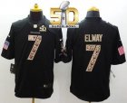 Nike Denver Broncos #7 John Elway Black Super Bowl 50 Men's Stitched NFL Limited Salute to Service Jersey