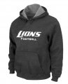 Detroit Lions Authentic font Pullover Hoodie D.Grey
