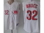MLB Cincinnati Reds #32 Jay Bruce White Strip Jerseys(Vest)
