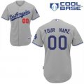 Customized Los Angeles Dodgers Jersey Grey Road 1955 Champions Anniversary Patch Baseball