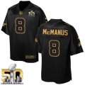 Nike Denver Broncos #8 Brandon McManus Black Super Bowl 50 Men Stitched NFL Elite Pro Line Gold Collection Jersey