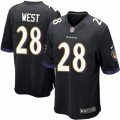 Mens Nike Baltimore Ravens #28 Terrance West Game Black Alternate NFL Jersey