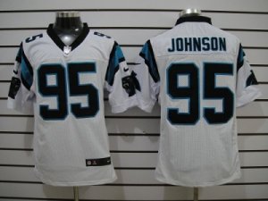 NEW NFL Carolina Panthers #95 Charles Johnson White Jerseys (Elite)