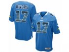 Mens Nike Los Angeles Chargers #17 Philip Rivers Limited Electric Blue Strobe NFL Jersey