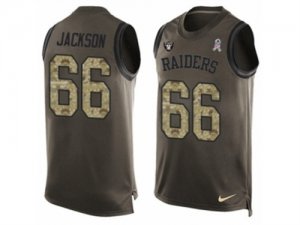 Mens Nike Oakland Raiders #66 Gabe Jackson Limited Green Salute to Service Tank Top NFL Jersey