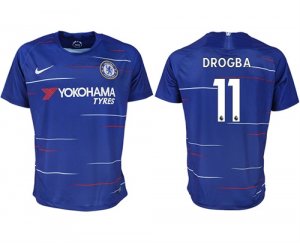 2018-19 Chelsea FC 11 DROGBA Home Thailand Soccer Jersey