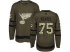 Adidas St. Louis Blues #75 Ryan Reaves Green Salute to Service Stitched NHL Jersey