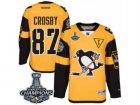 Mens Reebok Pittsburgh Penguins #87 Sidney Crosby Premier Gold 2017 Stadium Series 2017 Stanley Cup Champions NHL Jersey
