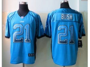 Nike Detroit Lions #21 Bush Blue Jerseys(Drift Fashion Elite)