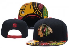 Blackhawks Team Logo Black Adjustable Hat YD