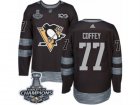 Mens Adidas Pittsburgh Penguins #77 Paul Coffey Premier Black 1917-2017 100th Anniversary 2017 Stanley Cup Champions NHL Jersey
