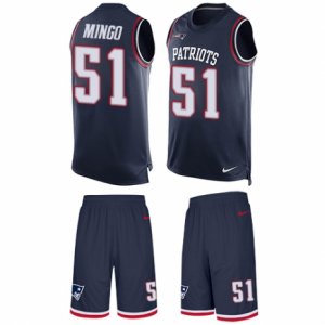 Mens Nike New England Patriots #51 Barkevious Mingo Limited Navy Blue Tank Top Suit NFL Jersey