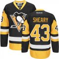 Mens Reebok Pittsburgh Penguins #43 Conor Sheary Premier Black Gold Third NHL Jersey