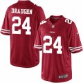 Mens Nike San Francisco 49ers #24 Shaun Draughn Limited Red Team Color NFL Jersey