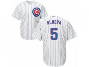 Youth Majestic Chicago Cubs #5 Albert Almora Jr Authentic White Home Cool Base MLB Jersey