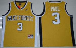 Wake Forest Demon Deacons #3 Chris Paul Gold Basketball Stitched NCAA Jersey