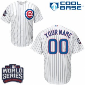 Youth Majestic Chicago Cubs Customized Authentic White Home 2016 World Series Bound Cool Base MLB Jersey