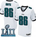 Men Nike Philadelphia Eagles #86 Zach Ertz White 2018 Super Bowl LII Elite Jersey