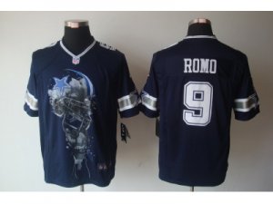 Nike nfl dallas cowboys #9 Tony romo blue jerseys[helmet tri-blend limited]