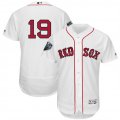 Red Sox #19 Jackie Bradley Jr. White 2018 World Series Cool Base Player Number Jersey