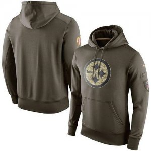 Men Pittsburgh Steelers Nike Olive Salute To Service KO Performance Hoodie