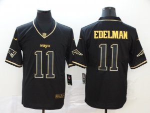 Nike Patriots #11 Julian Edelman Black Gold Throwback Vapor Untouchable Limited