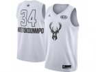 Men Nike Milwaukee Bucks #34 Giannis Antetokounmpo White NBA Jordan Swingman 2018 All-Star Game Jersey
