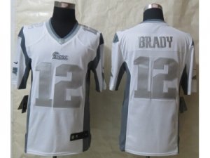 Nike New England Patriots #12 Tom Brady Platinum White jerseys[game]