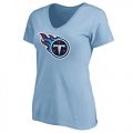 Womens Tennessee Titans Pro Line Primary Team Logo Slim Fit T-Shirt Light Blue