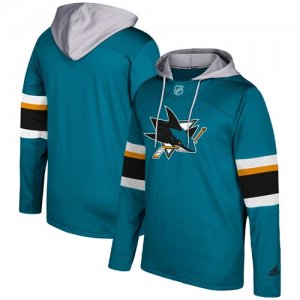 Mens San Jose Sharks Adidas Blue Silver Jersey Pullover Hoodie