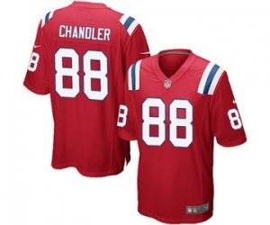 Mens Nike New England Patriots #88 Scott Chandler Game Red Alternate NFL Jersey