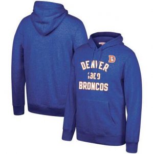 Denver Broncos Mitchell & Ness Team History Pullover Hoodie Blue