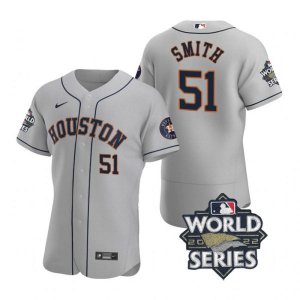 Astros #51 Will Smith Gray Nike 2022 World Series Flexbase Jersey