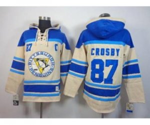 nhl jerseys pittsburgh penguins #87 crosby blue-cream[pullover hooded sweatshirt][patch C]